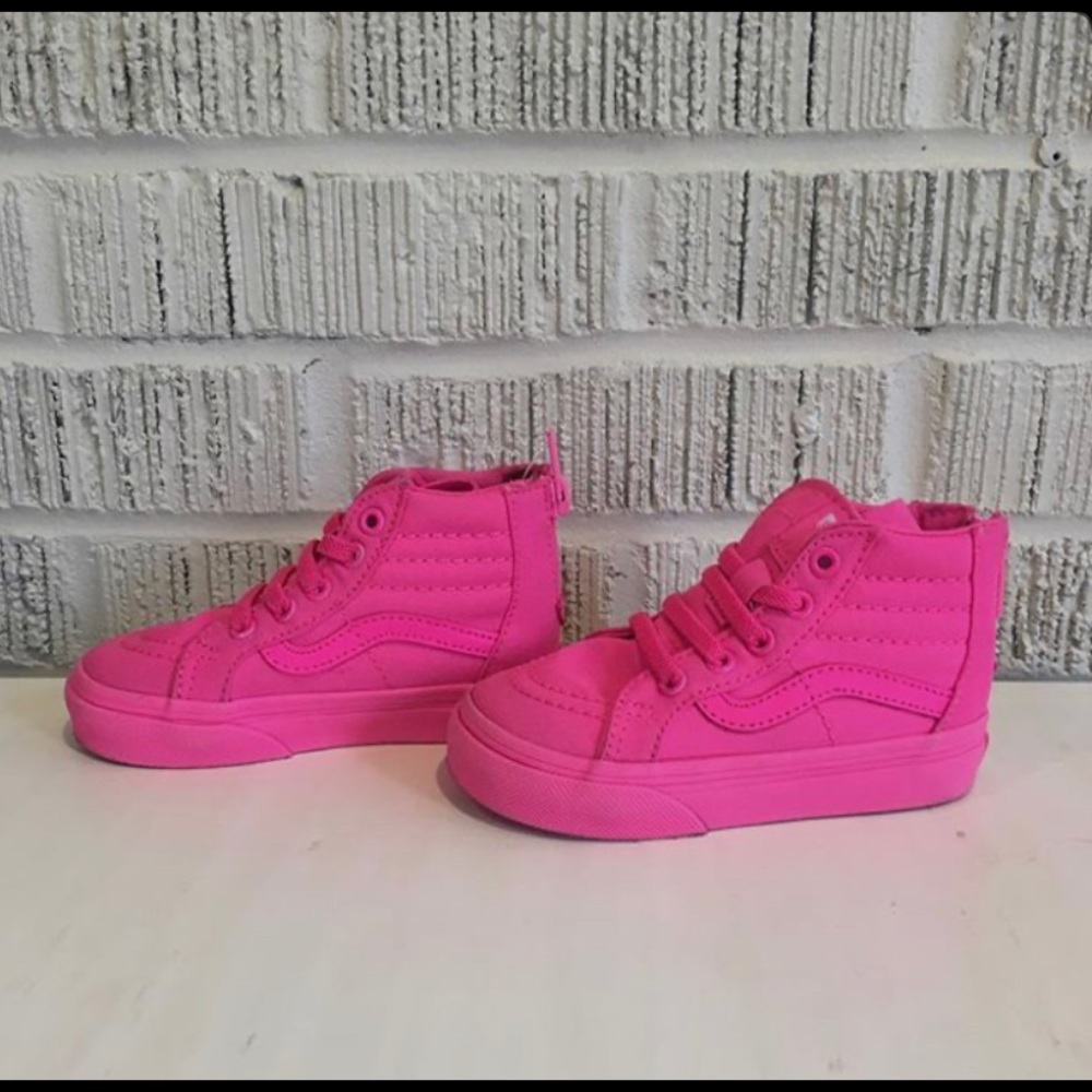 Neon pink hi vans